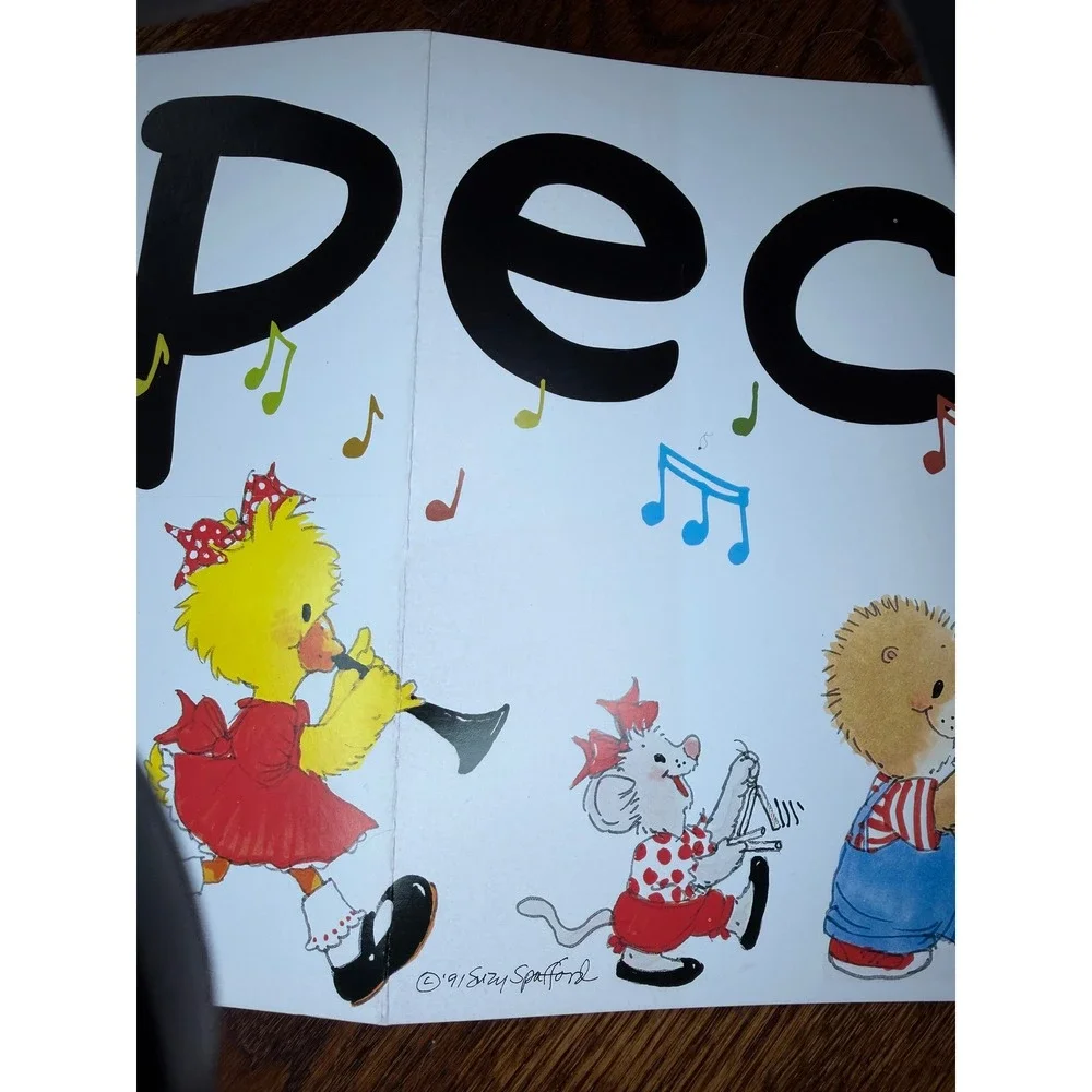 Vintage 1991 Suzys Zoo Classroom Banner Special 45x9 Wall Decor Suzy Spafford